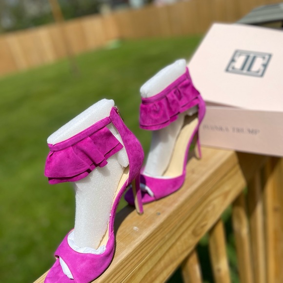 Ivanka Trump Dark Pink Suede Heels - Picture 3 of 7